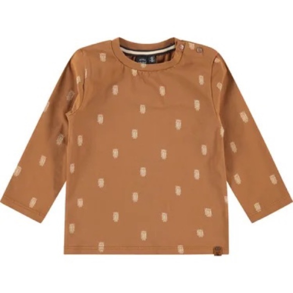 Babyface Long Sleeve Printed Shirt in Toffee, Size 3T